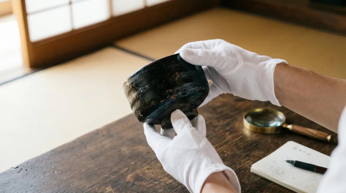 茶道具査定の様子